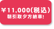 税込11,000円朝引取り夕方納車