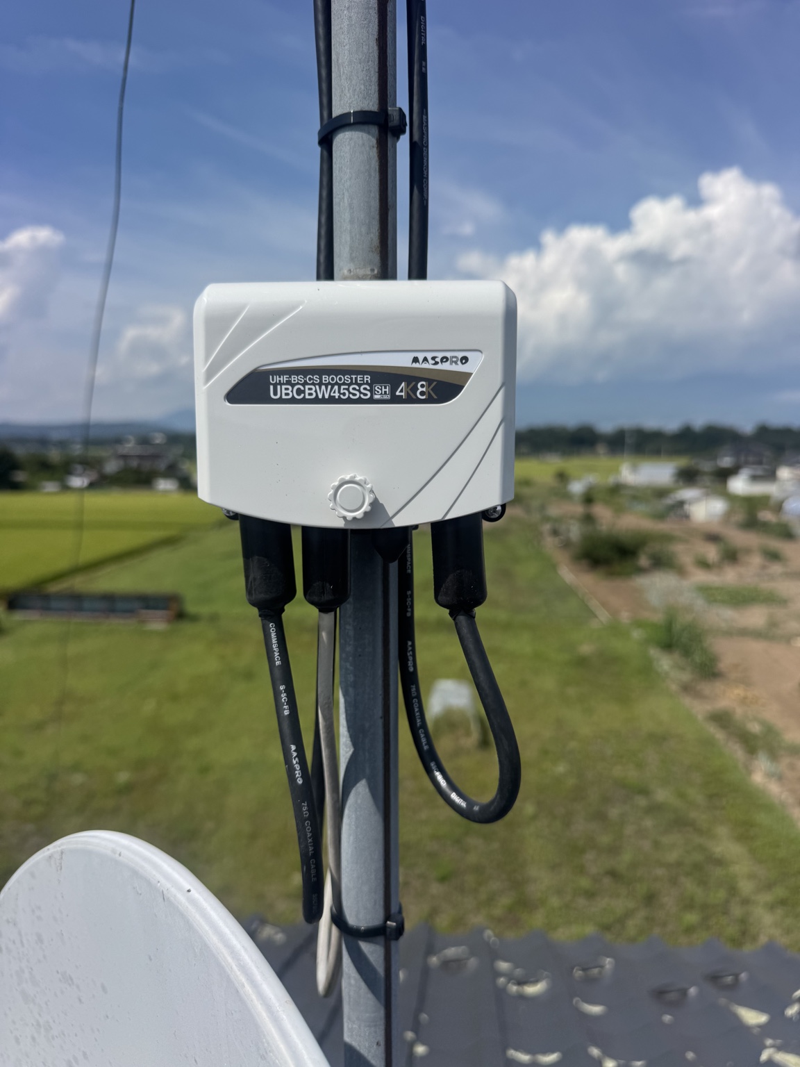 実際の施工で使用したマスプロ電工製ブースター