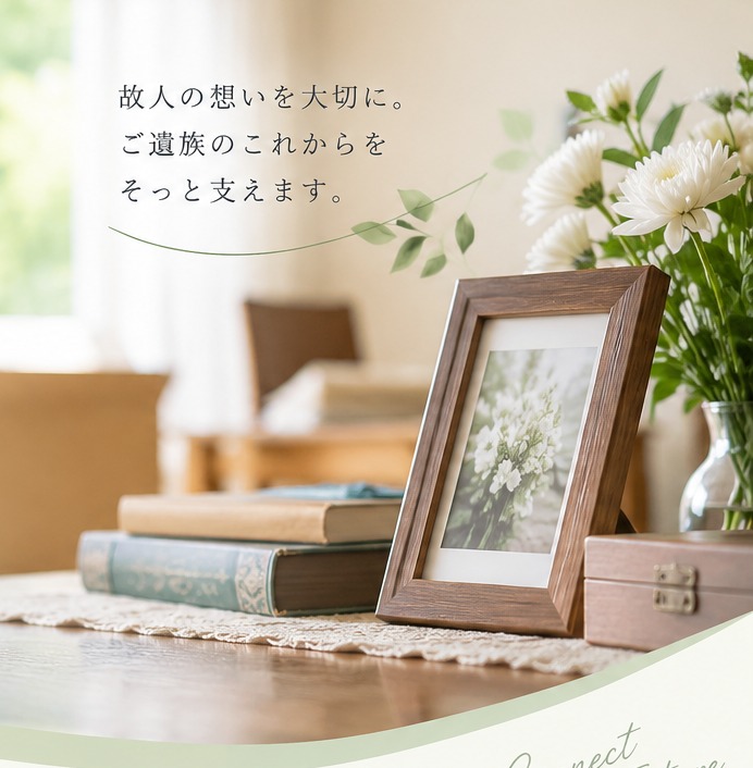 思い出の品を大切に整理するイメージ